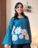 Blue Bloom Statement Kurti Top