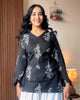 Classic Black & White Floral Kurti Top