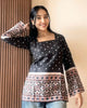 Black Classic Border Print Designer Kurti