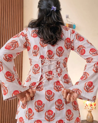 Elegant White Floral Printed