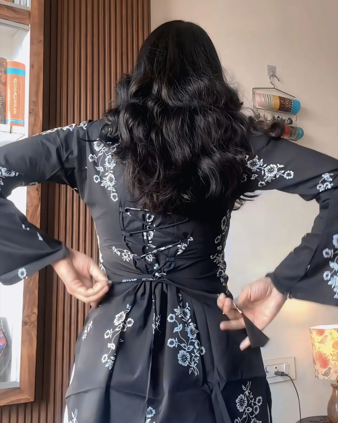 Elegant Black Floral Printed